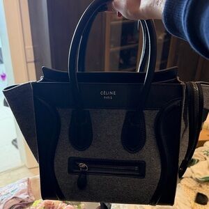 Celine Black and Gray Satchel
